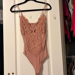 Free People Dusty Pink Bodysuit